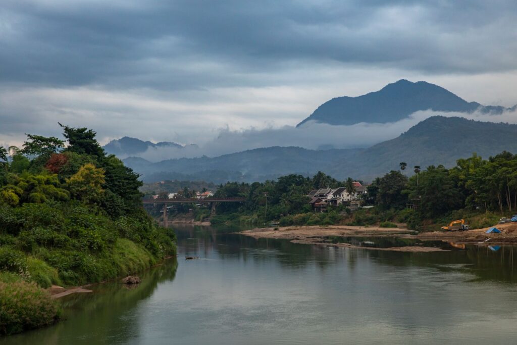 River and mountain landscape in northern Laos, illustrating the countrys varied provincial geography