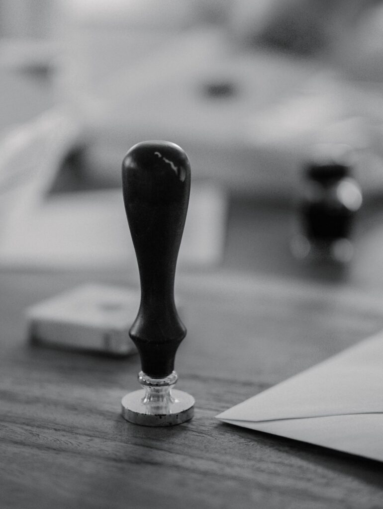 Formal seal representing precision in document notarization