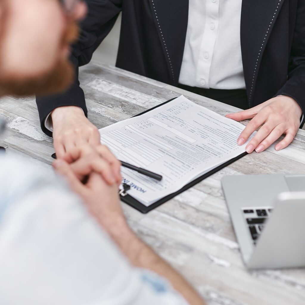 Advisor reviewing bank account opening documentation with a client